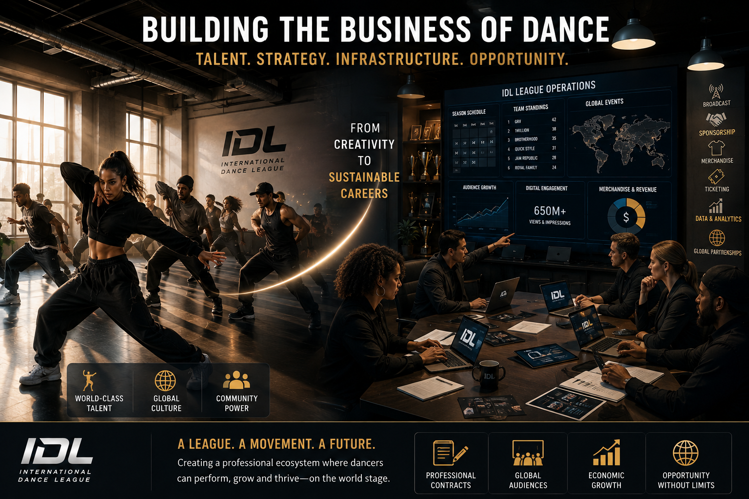 Building the business of professional dance studios production and media infrastructure behind IDL