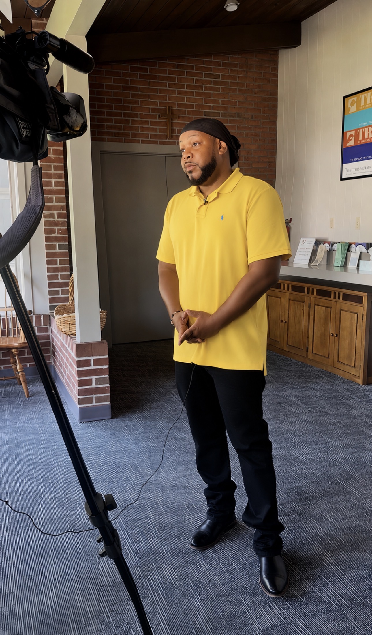 Anthony Solo Harris during media coverage of Solo Expression's fifth-anniversary celebration in Bethlehem
