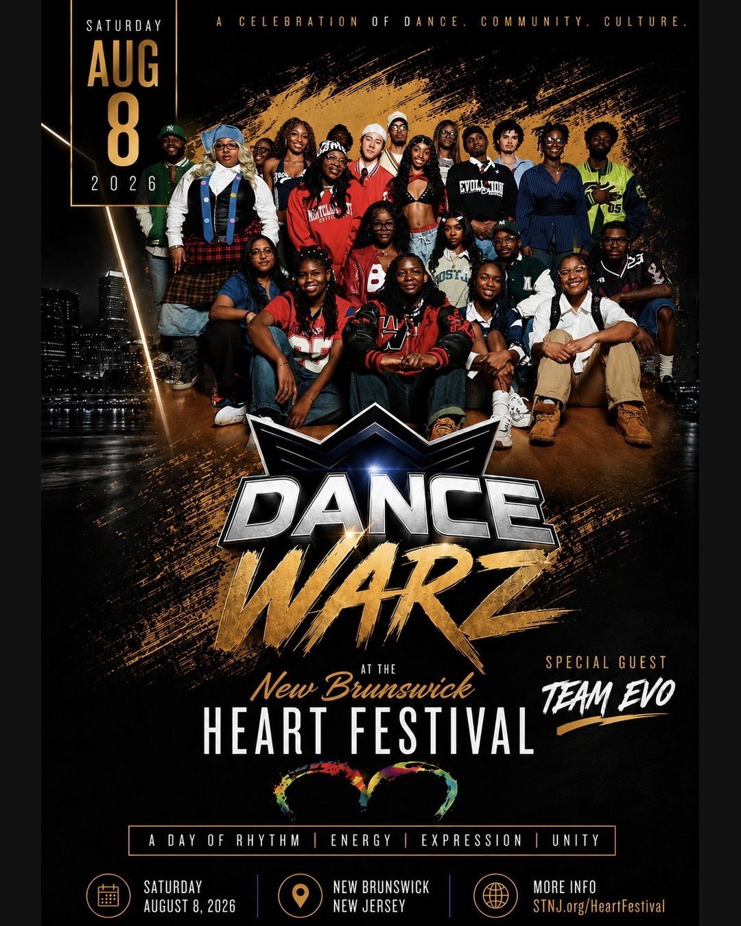 Dance Warz dancers and community gather at a New Brunswick street dance event