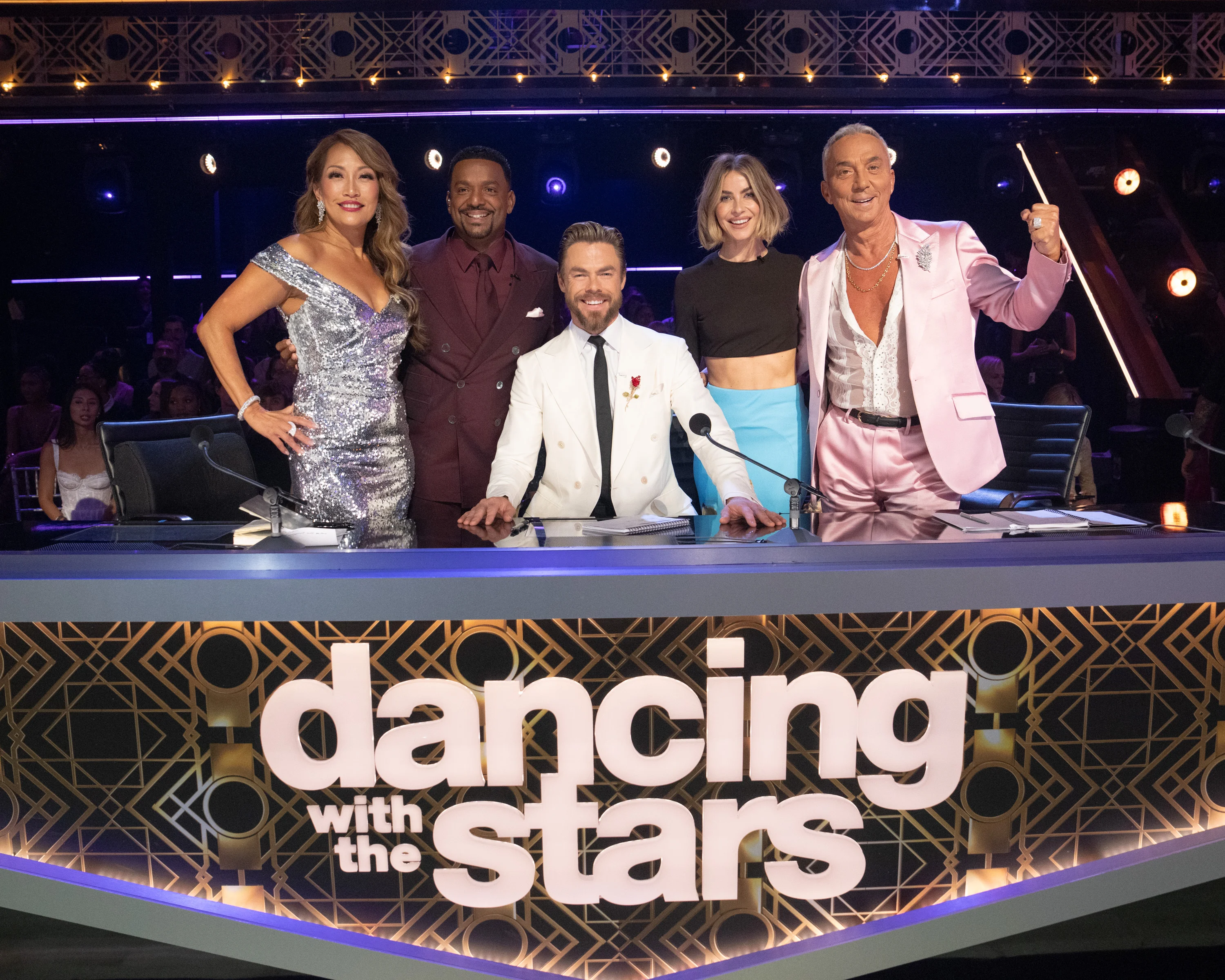 Carrie Ann Inaba, Alfonso Ribeiro, Derek Hough, Julianne Hough and Bruno Tonioli together