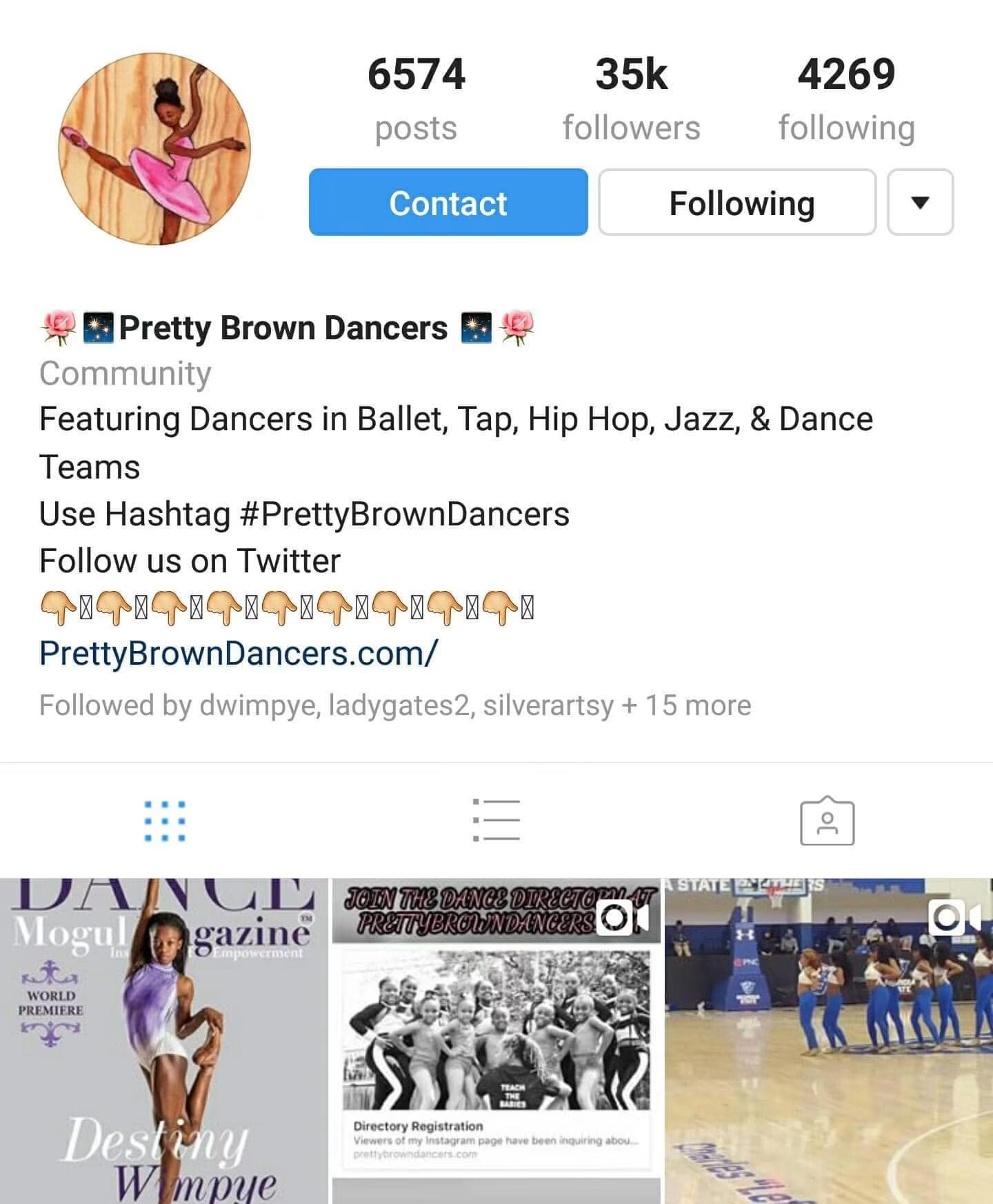 Pretty Brown Dancers community featuring the Destiny Wimpye Dance Mogul Magazine cover on Instagram