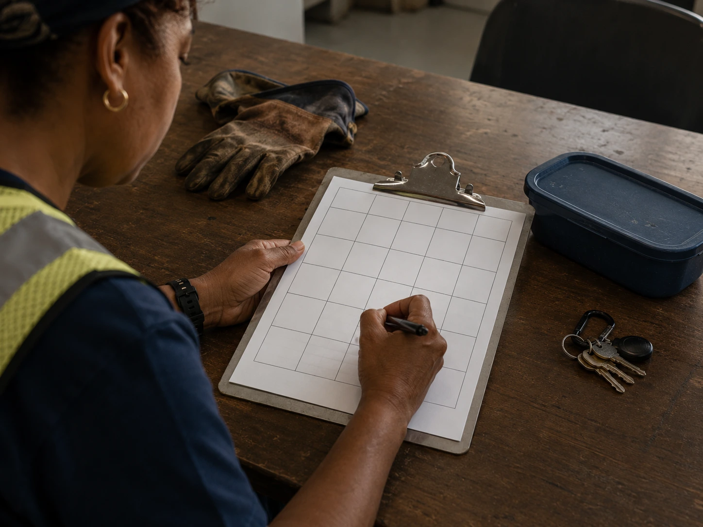 A worker fully absorbed and skilled at a practical task